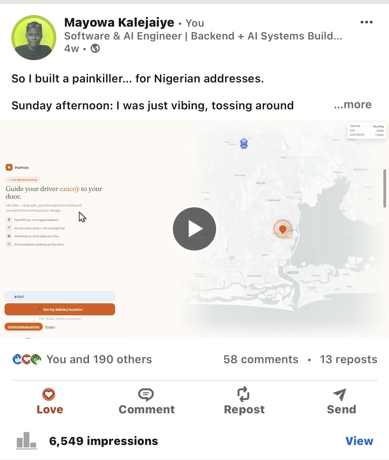 LinkedIn highlight