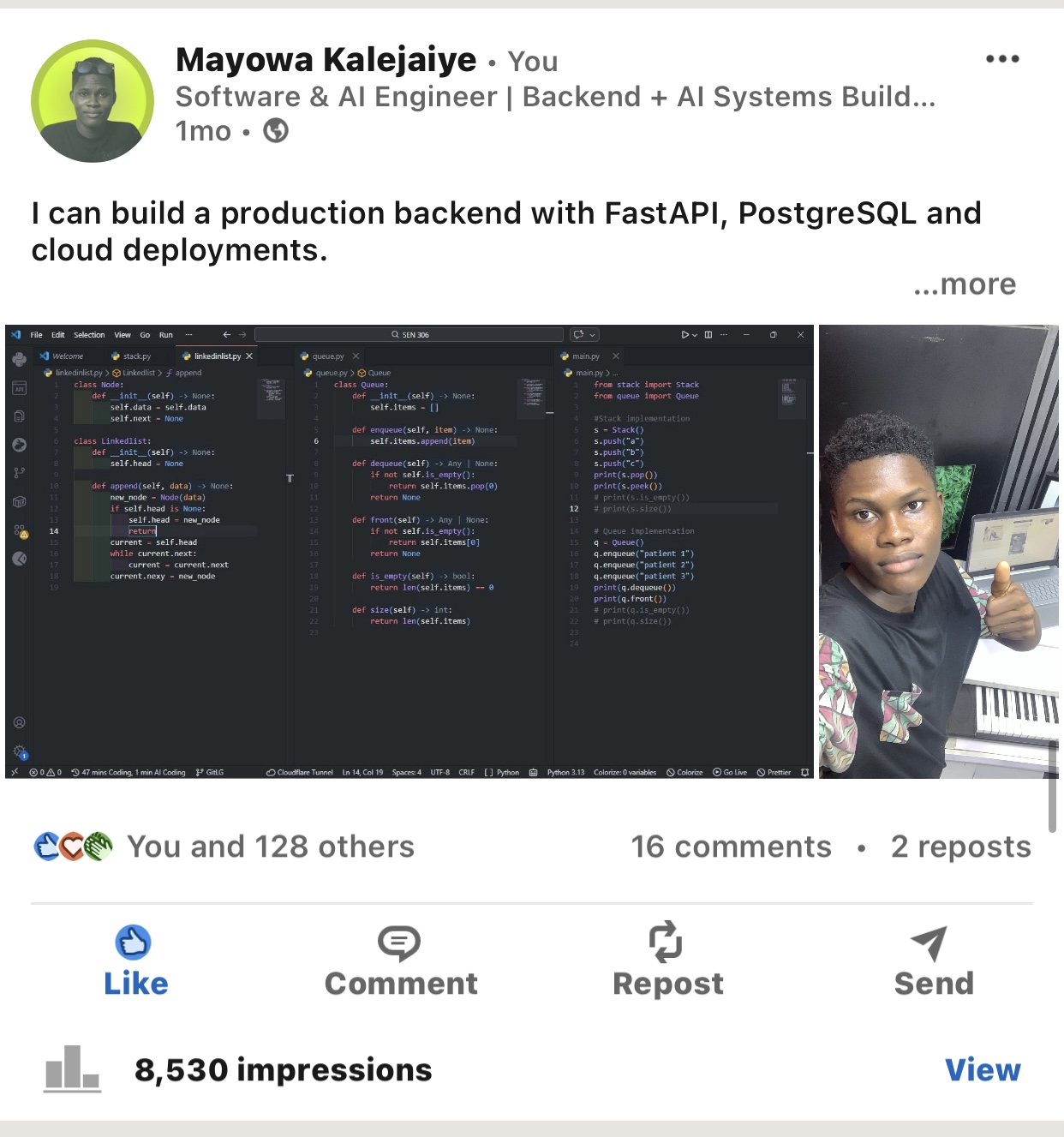 LinkedIn highlight
